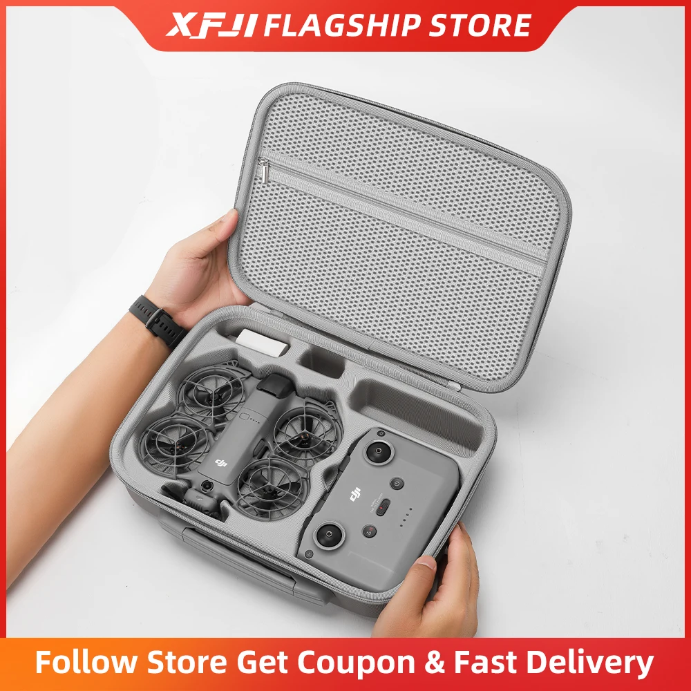 XFJI – sac de rangement de voyage pour accessoires de Drone DJI NEO 2, coque rigide, étui en cuir PU adapté à la pochette de protection à distance RC-N3