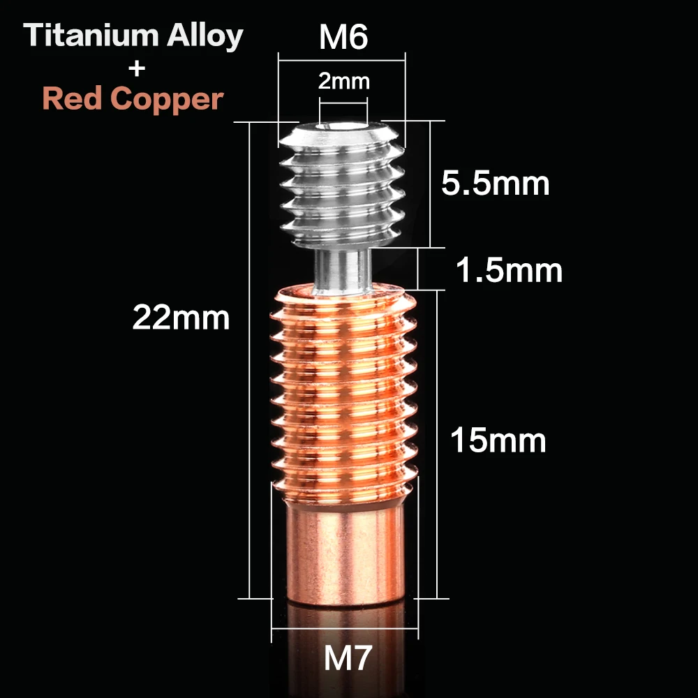 Lưỡng Kim Nhiệt Phá E3D V6 Hợp Kim Titan Họng Cho 1.75Mm PLA Cho E3D PT100 Núi Lửa Prusa I3 MK3/MK3S 3D Máy In Phần