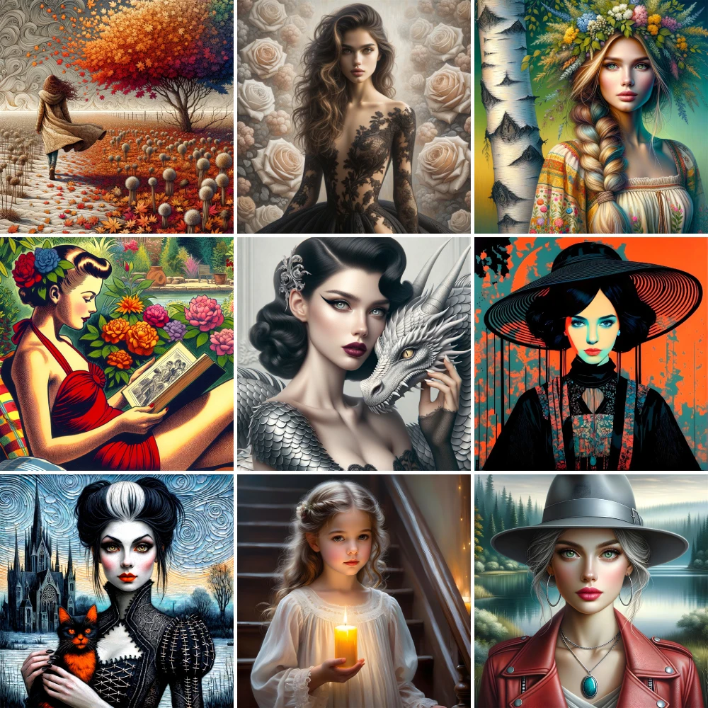 

Portrait Girl Flowers Paint By Numbers Set Acrylic Paints 40*50 Oil Painting Handmade For Adults Wall Art Handicraft Wholesale