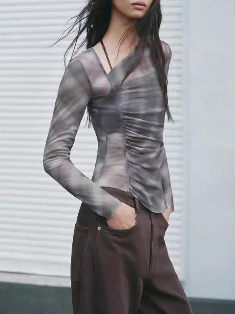 New Arrival Autumn Asymmetric Long Sleeve Women's T-shirt Half Skirt 5039846 5039847 802 Ethnic Stage Costume Ladies Fashion