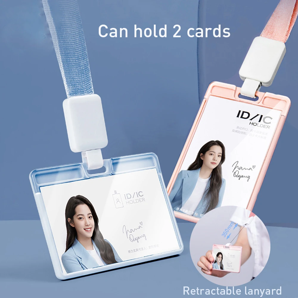 Holder Retractable Buckle With Hanging Rope Short Rope Keychain Badge Lanyard Holder Work Name Card Holder Card Case