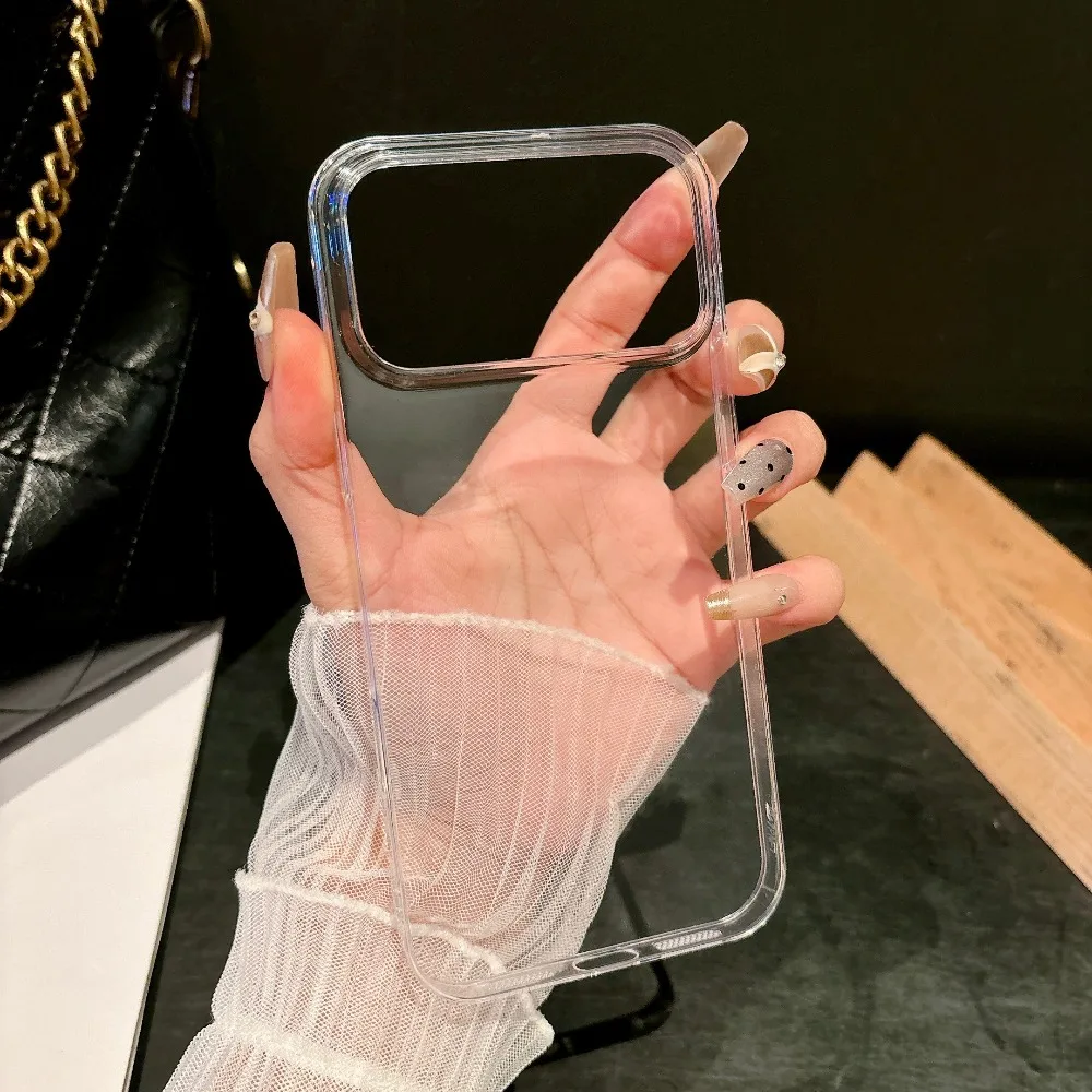 New Luxury Ultra-thin Transparent PC Phone Case For iPhone 17 Pro Max Air 17 Pro 16 15 14 13 Anti-fall Hard Clear Protect Cover
