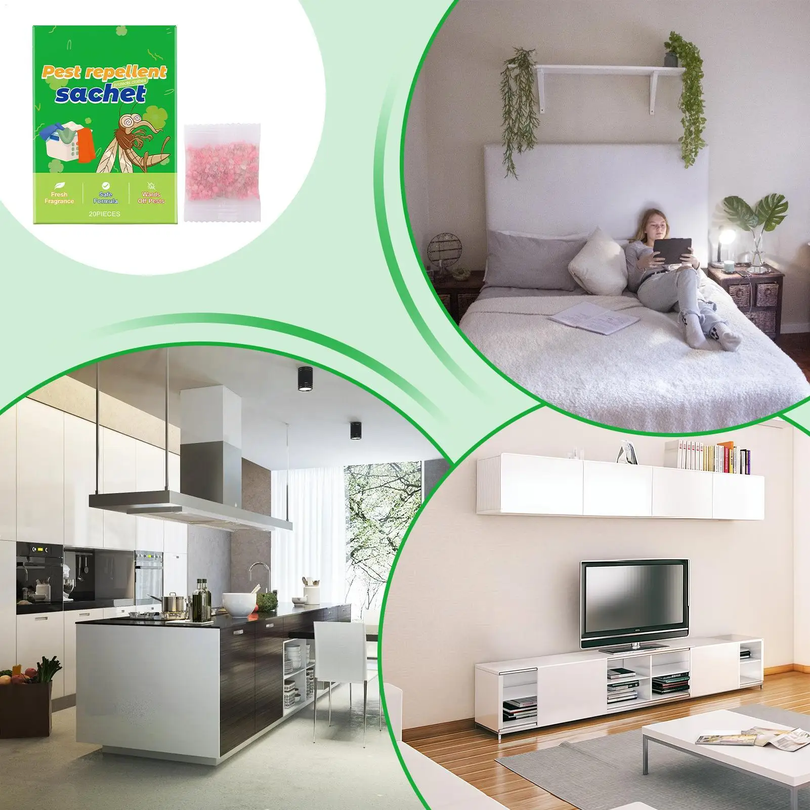 Bustina di protezione della freschezza 20 pezzi Custodia per profumo naturale per difesa a mosca Conservatore di freschezza per armadio Soggiorno Armadio Cassetto
