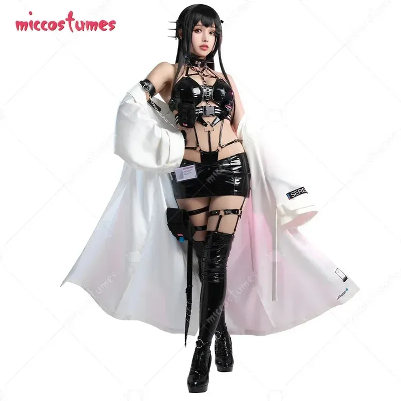 

Miccostumes Women's Mihara Cosplay Costume Bra and Skirt with Panty and Belt