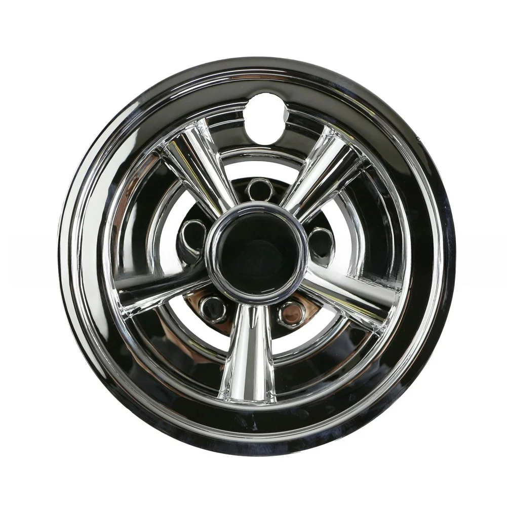 Chrome Plated Stainless Steel 8inch Wheel Covers for EZGO and Golf Cart with Robust ABS Material for Long Term Use Set of Four