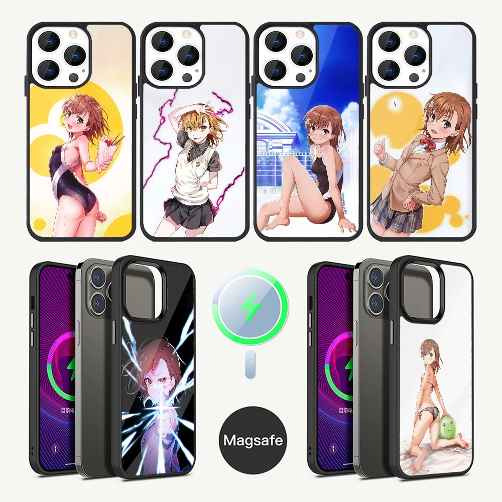 Misaka Mikoto Railgun Phone Case For iPhone 15,14,13,12,11,Plus,Pro,Max Mini Magsafe Magnetic Wireless Charging