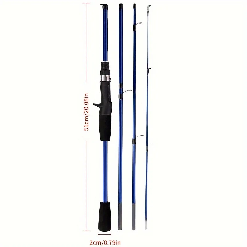 Telescopic Fishing Rod, Spin Rod/ Casting Rod, 4-5 Sections Carbon Hand Rod 18.5in-20in Portable Fishing Pole for Fishing