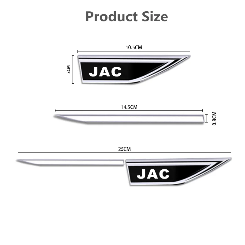 Auto Door Fender Side Blade Badge Car Body Anti Scratch Metal Sticker For JAC S2 J3 Board JS2 S3 J2 S5 T8 Refine J5 J6 J4 Vapour