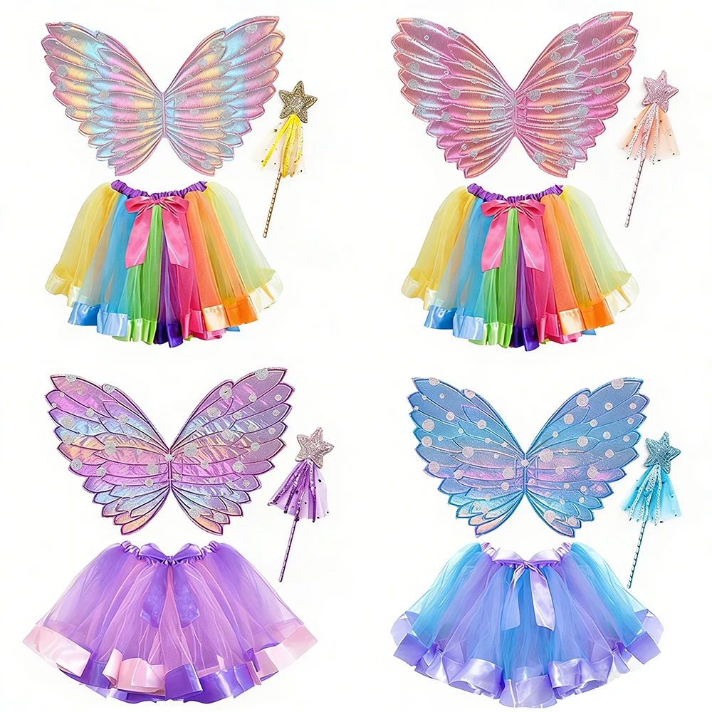 

Tutu Skirt Wing Summer Princess Mini Pettiskirt Party Dance Rainbow Tulle Colorful Skirts PartyHalloween Cosplay Clothing