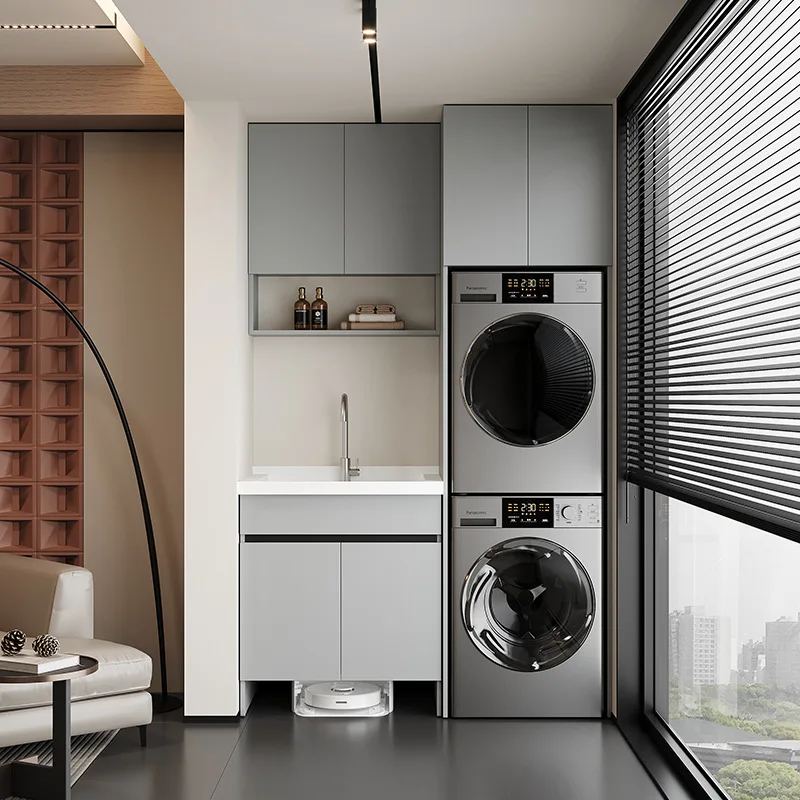 All-aluminum balcony cabinet, laundry cabinet, dryer integrated cabinet combo set, washing machine cabinet, companion