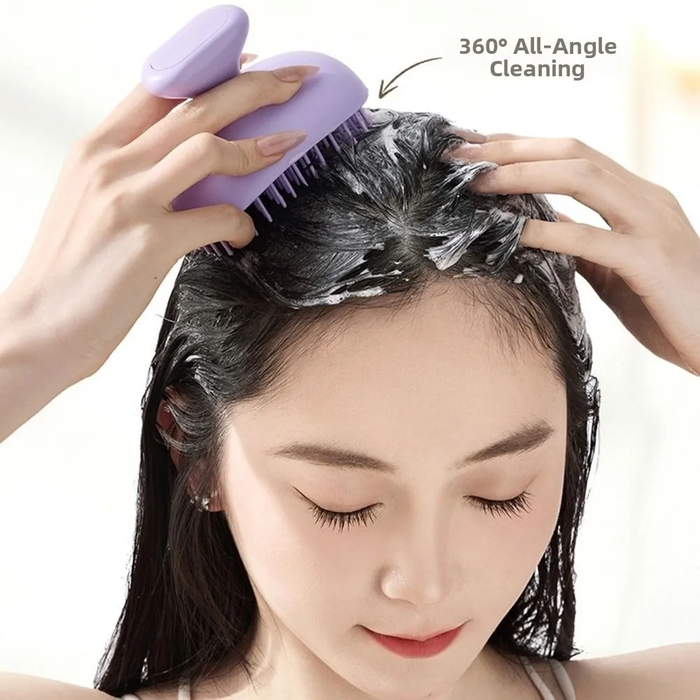 Self Cleaning Silicone Shampoo Brush Dandruff Removal Soft Hair Washing Comb Comfortable Dry And Wet Hair Head Scalp Massager