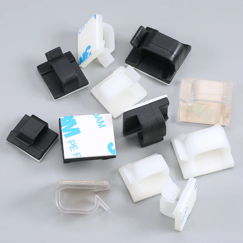 Clips de câbles adhésifs 3M : organisateur de câbles PA66 en nylon ignifuge UL 94V-2 ; Gestion sécurisée des fils pour bureau, PC, voiture, maison et bureau