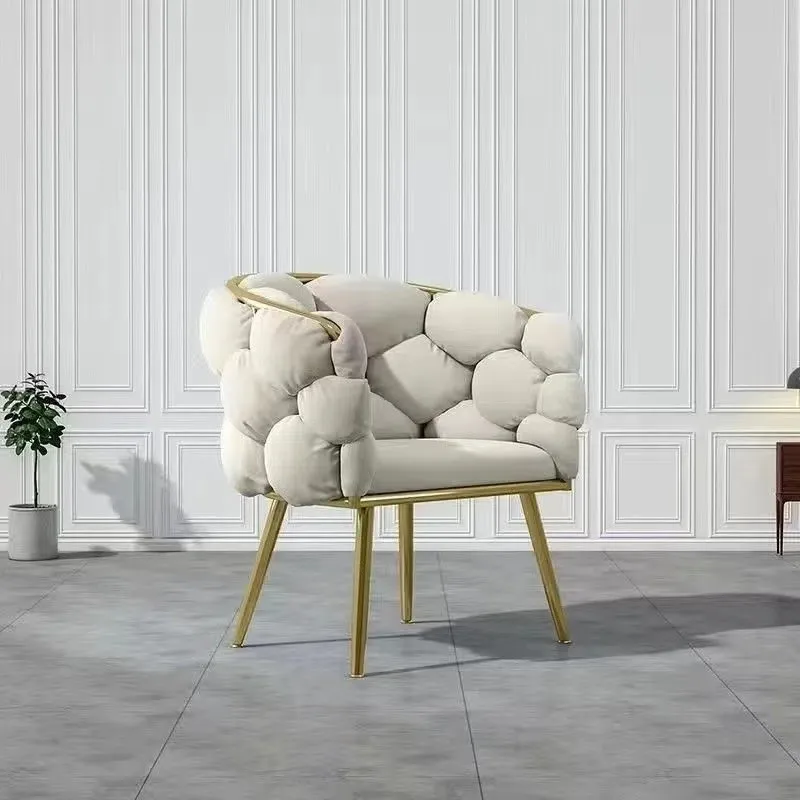 Silla de maquillaje de estilo nórdico para el hogar, Sillón tapizado Simple y moderno, muebles perezosos para comedor y dormitorio, 2023, envío