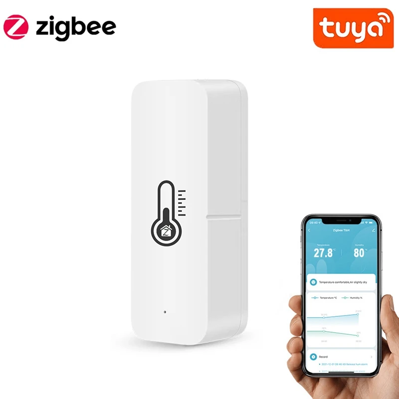 Tuya Inteligente Sensor de Temperatura e Umidade, Segurança Alimentada por Bateria, Tuya Smart Life App, 2pcs