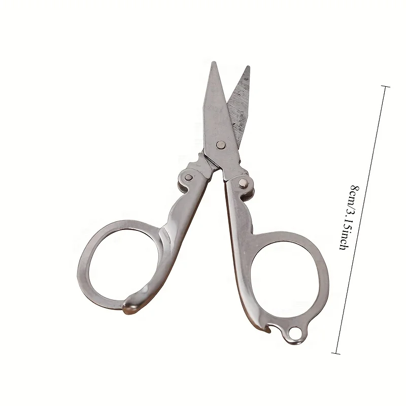 2Pcs Portable Folding Travel Scissors, Mini Pocket Scissors, Random Color, for Fishing, Camping, DIY Crafts, Thread Cutting