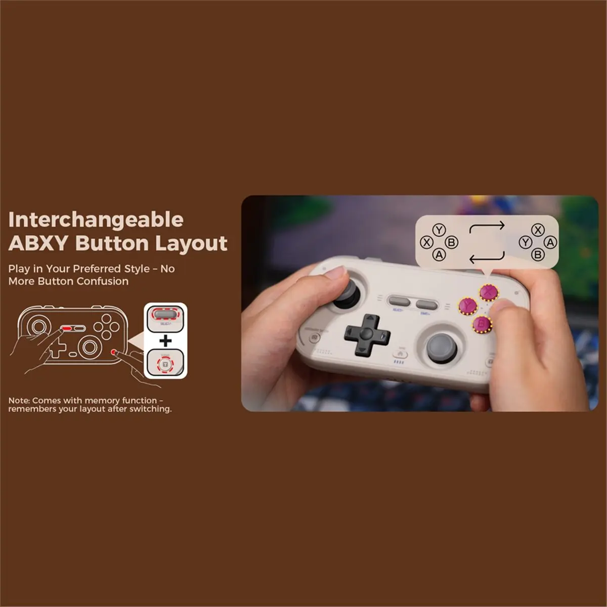 Pocket Retro Game Controller for Switch2/PC/IOS/Android with Hall Joysticks Mini Portable Gamepad A