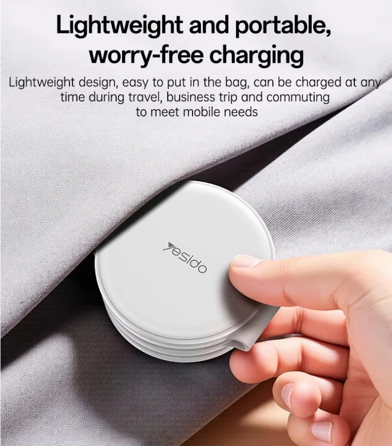 Yesido سماعات أذن للهاتف 5 في 1 شاحن لاسلكي مناسب للشحن اللاسلكي Android 15/16/17