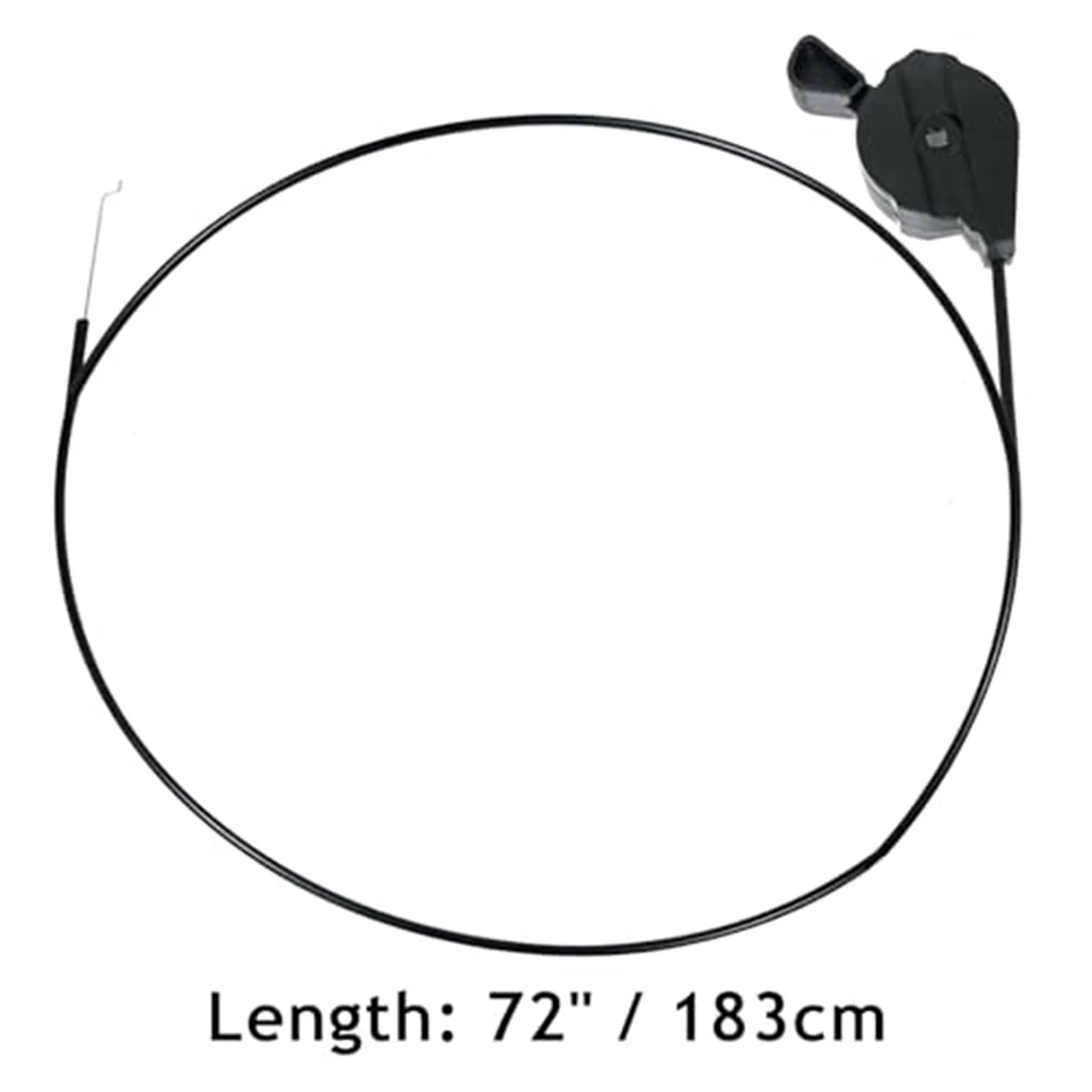 72 Inch Throttle Cable for Lawn Mowers Black Replacement Control Line Compatible with For most Push and Riding Mowers