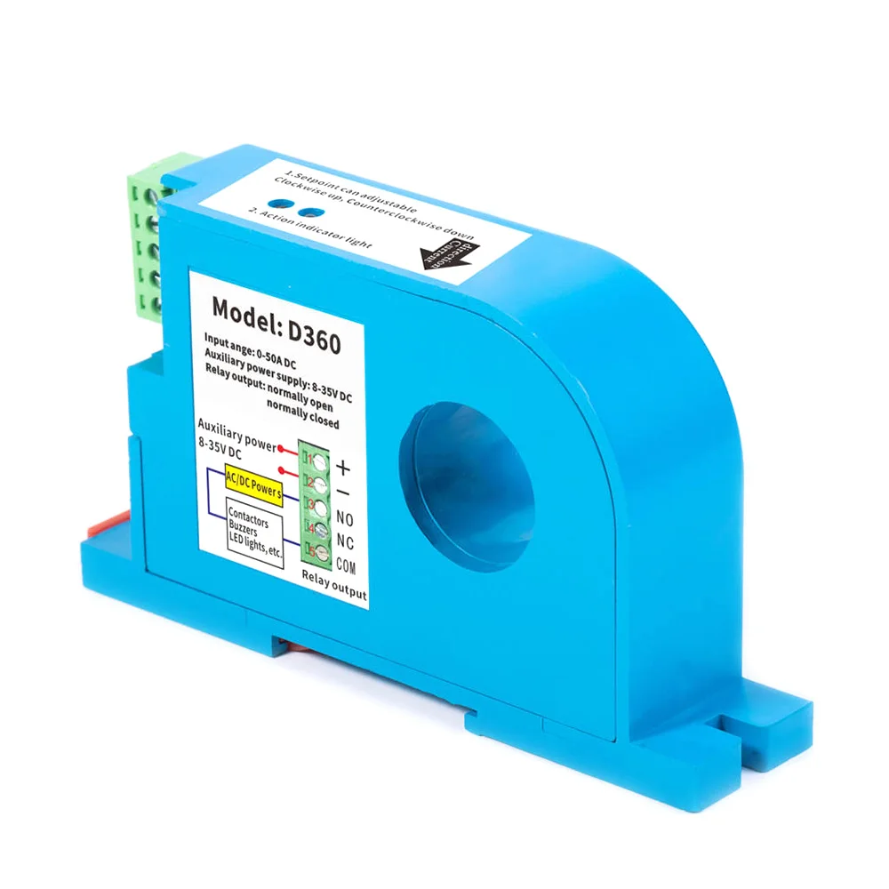 DC Induktionsschalter 0–50A/0–100A – Einstellbare Verzögerung & LED Für Hutschiene (D505)