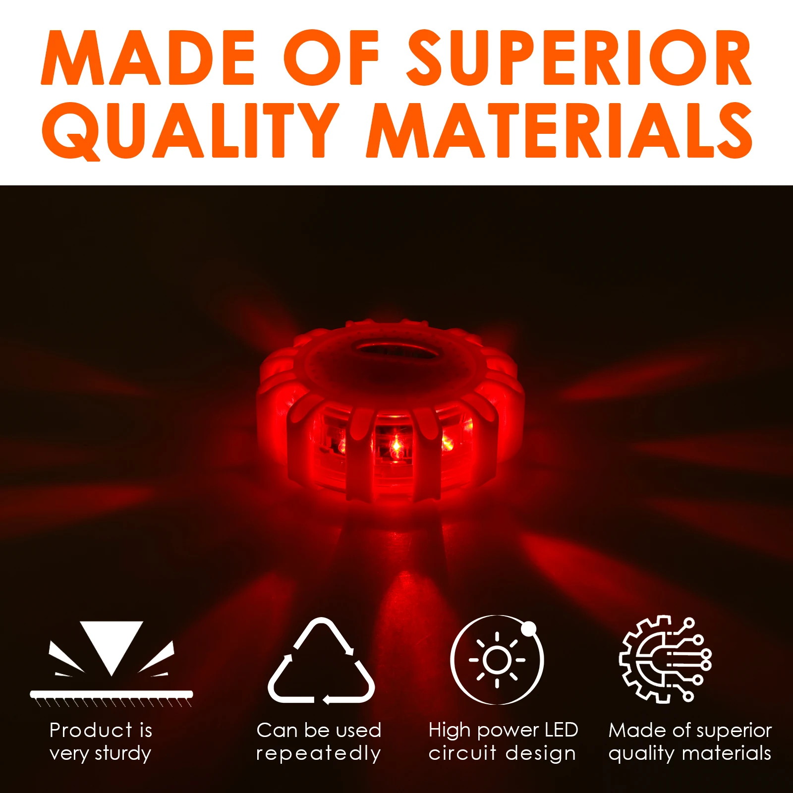 3 قطعة LED أضواء الطوارئ مضيئة 9 وضع تحذير السلامة USB قابلة للشحن وامض مصباح الأحمر ستروب داش ضوء للشاحنات مركبة سيارة #4