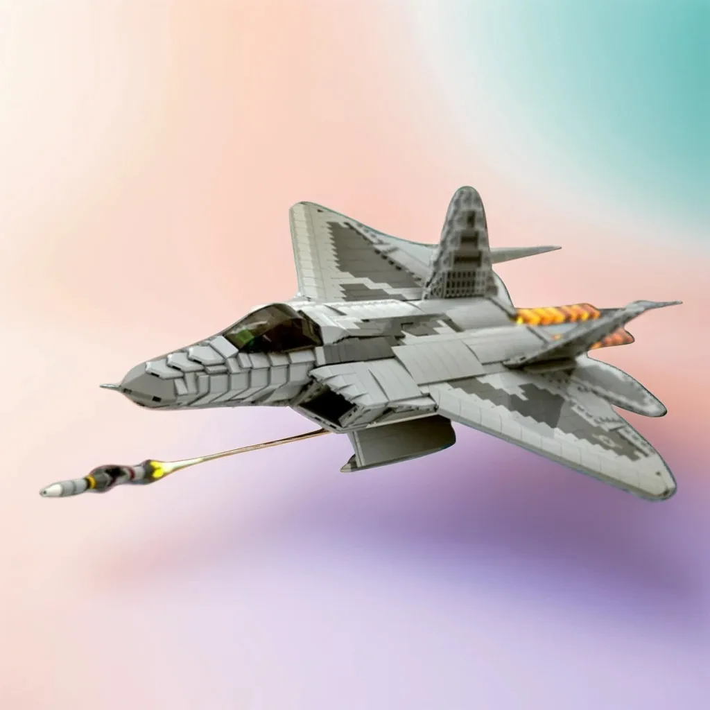 

1624PCS 1:35 Scale F-22 Raptor MOC Military Fighter Jet Model Education Building Blocks Gift