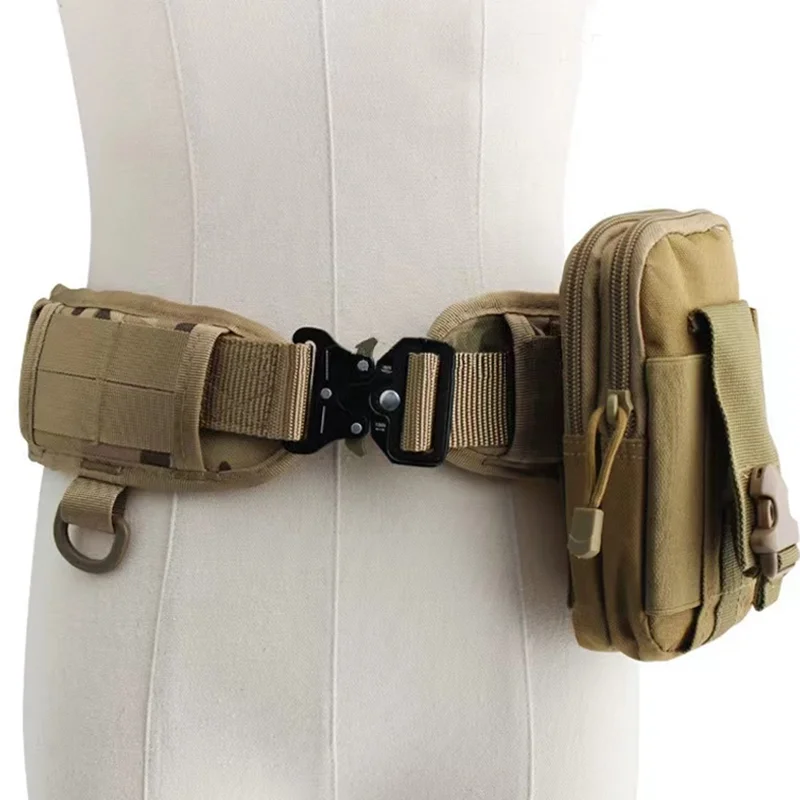 Tactical Duty Belt Set with Cummerbund & Waist Pack 4 Accessories
