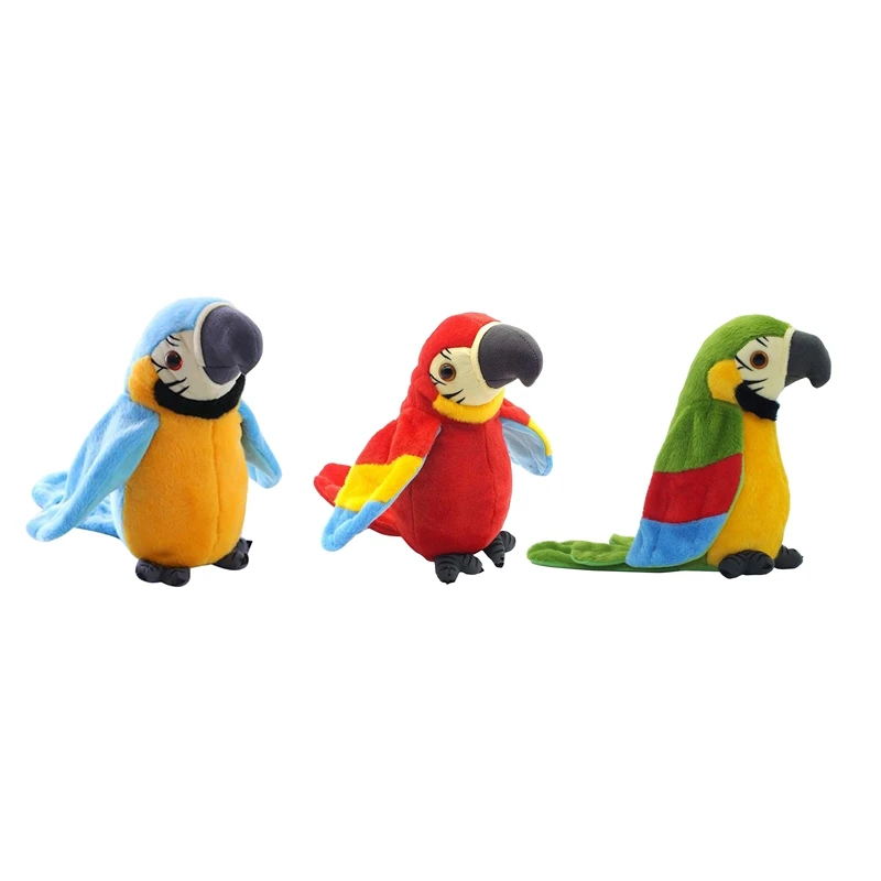 

Talking Parrot Repeats What You Say Plush Animal Toy Electronic Parrot Toy Plush Toy Parrot Toys Best Gifts For Kids