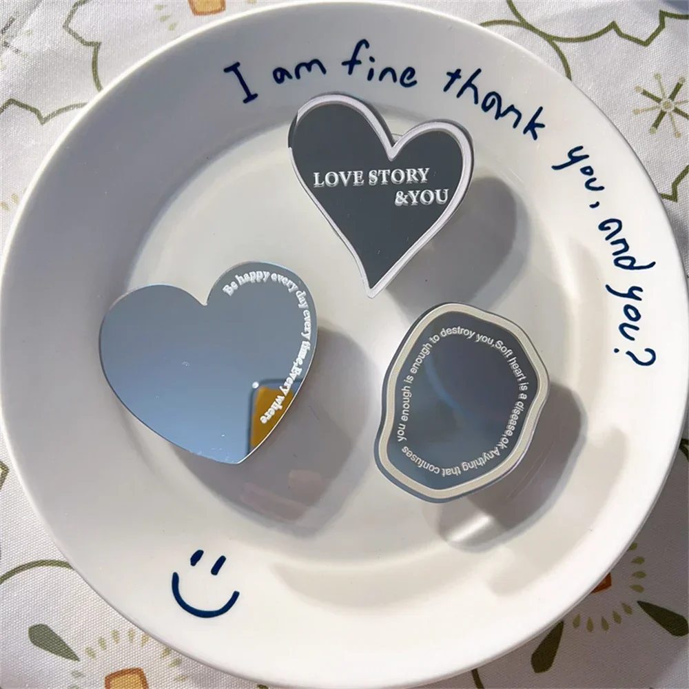 한국 INS 절묘한 실버 불규칙한 거울 표면 브래킷 아이폰 16에 대한 휴대 전화 케이스 삼성 Popsockets Griptok Grip Tok