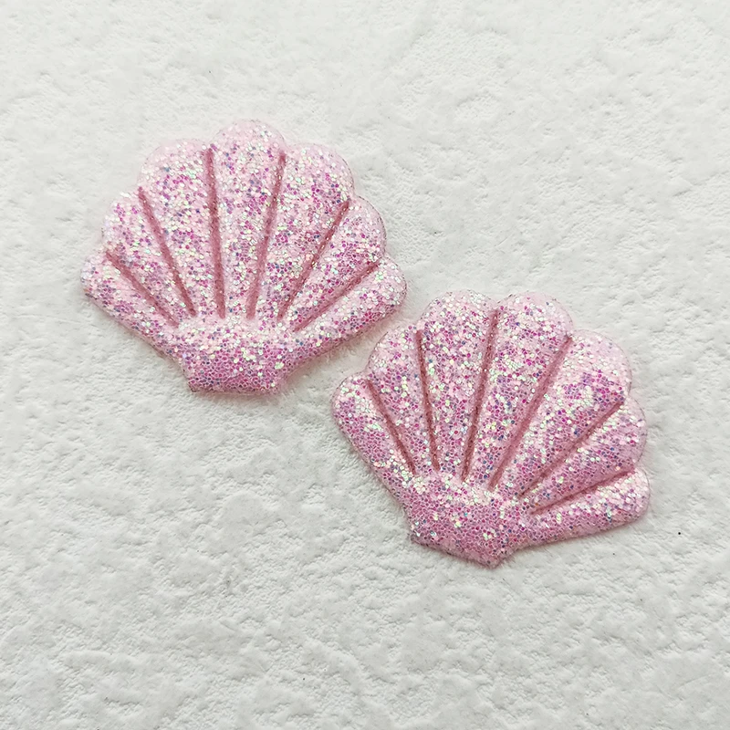 60 Stück 3,5*3 cm glänzende, glitzernde Muschel-Applikationen mit Polsterung für Kleidung, Hüte, Nähzubehör, DIY-Kopfbedeckungen, Haarspangen, Schleifendekorationen und Aufnäher – Detail 15