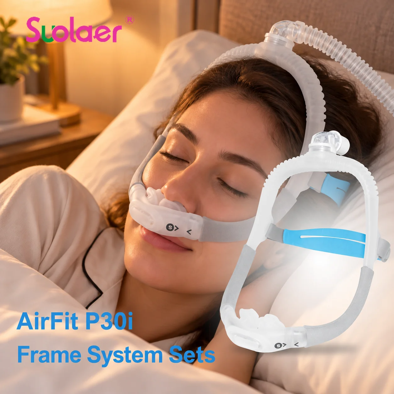 Replacement AirFit P30i Frame System Sets, include Nasal Cradle Cushion & Elbow and headgear, AirFit P30i supplies replacement