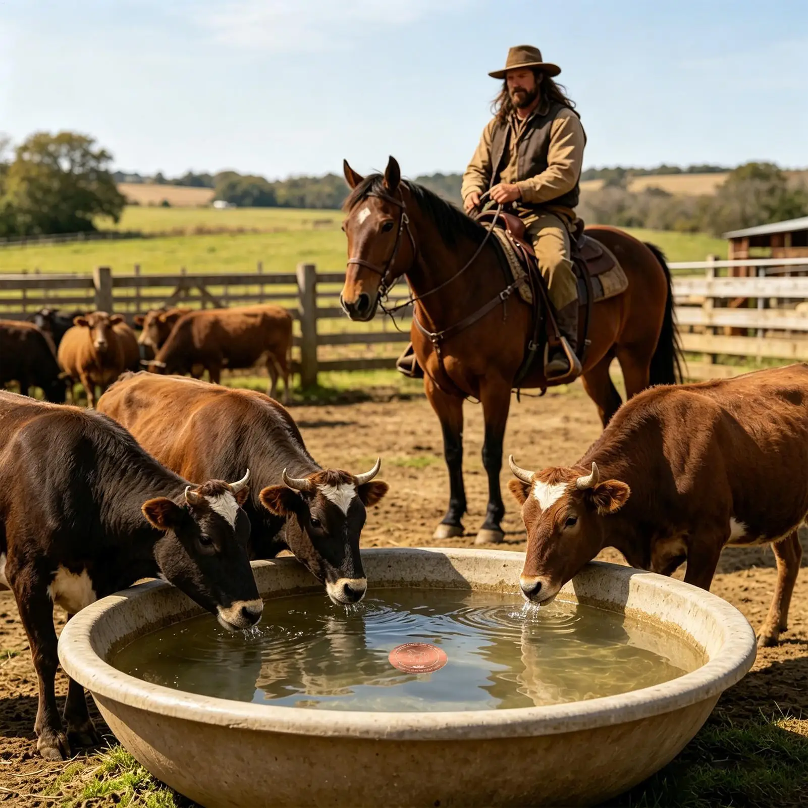 Bird Bath Disc with Three-Point Stand Animal Purification Disc Feeder Cleaning Accessories for Cattle and Horse Water Troughs - view 5