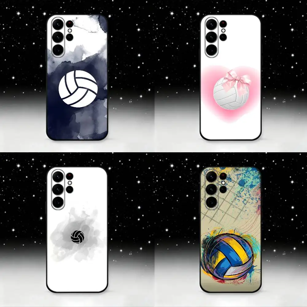 

Sport Beach Volleyball Phone Case For Samsung S25,S24 Ultra,S20,S30 plus,S22 plus,S23,S30 Ultra 5G Silicone Black Shell