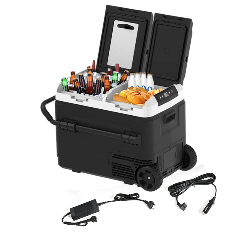 

Portable Electric Cooler Dual-Zone 12V Camping Mini Car Fridge Freezer Plastic Smart Refrigerator
