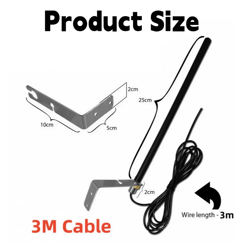 Universal 433MHz 3M Cable Antenna for Gate Garage Radio Signal Booster Repeater Outdoor Waterproof Gate Control Signal Antenna