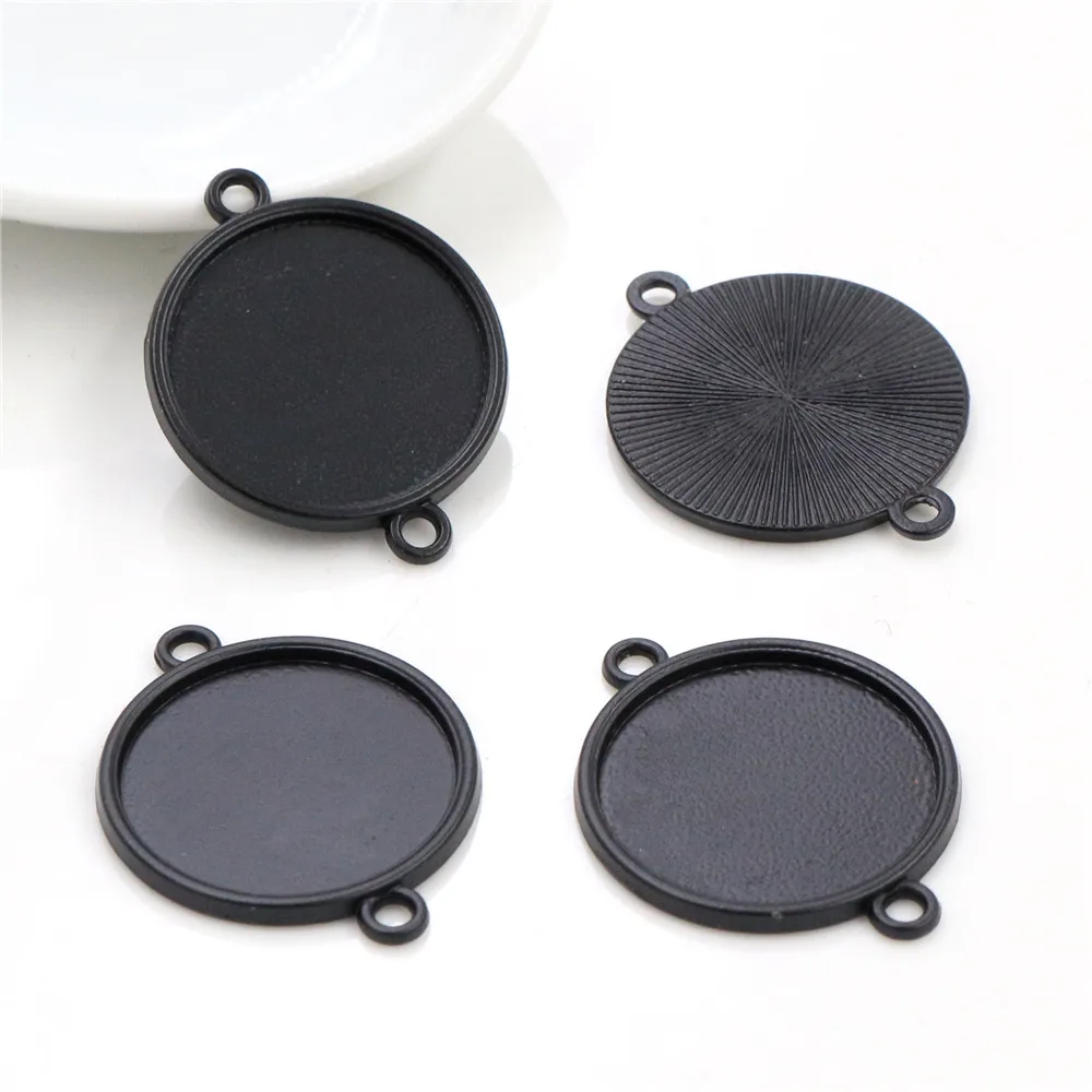 

10pcs 20mm Inner Size Black Cabochon Base Setting Charms Pendant (D1-03)