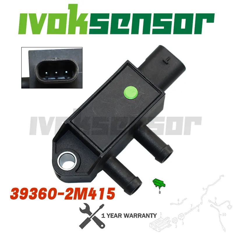 

Датчик дифференциального давления 39360-2M415 (393602M415, 39360 2M415) для Hyundai i20, i30, Kona, Santa Fe, KIA Ceed III, ProCeed, Sorento, Sportage