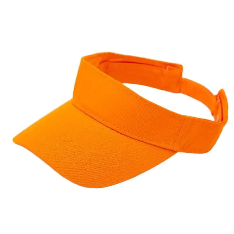 Summer Protected Men Women Visors Hat 100% Cotton Sun Visor Cap Trip Sport Tennis Golf Orange Pink White Gray Red Black Blue