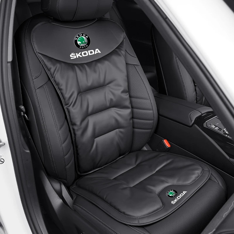 Car Seat Velvet Cushion Leather Backrest Seat Cover Accessories For Skoda Octavia Rapid Kodiaq Superb Derivative Karoq Fabia Kam view 3