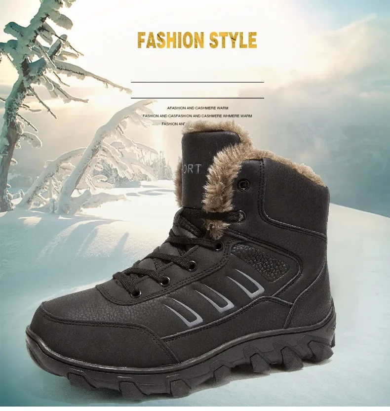 2023 neue Männer Stiefel Winter Outdoor Sneakers Herren Schneeschuhe halten warm Plüsch Stiefel Plüsch Knöchel Schnee Arbeit Freizeit schuhe