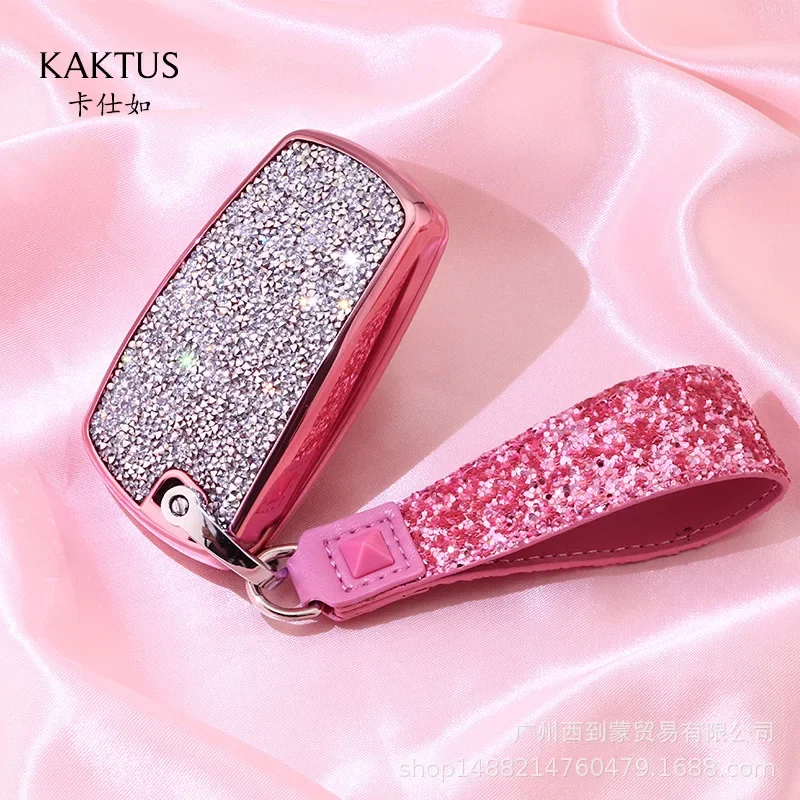 2024 Luxury Diamond Crystal Women Car Key Case Cover Purse Keychain for BMW X1 X3 X5 X6 X7 3 Series 5 Series Car Accessories