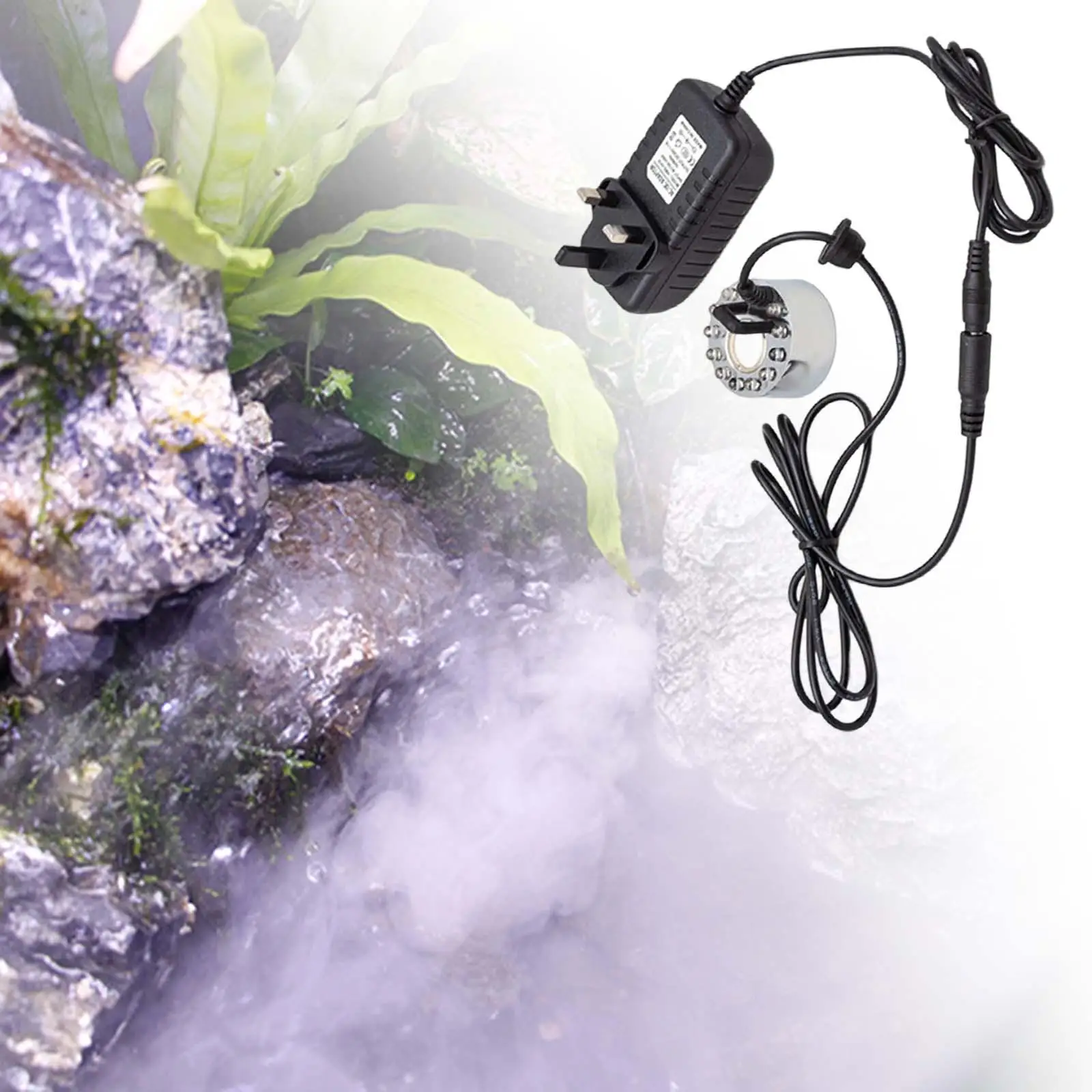 Ultrasonic Mist Maker para Fonte de Água, Fogger, Umidificador, Nevoeiro Máquina, Luz colorida, Água Lagoa, Aquário, Bonsai