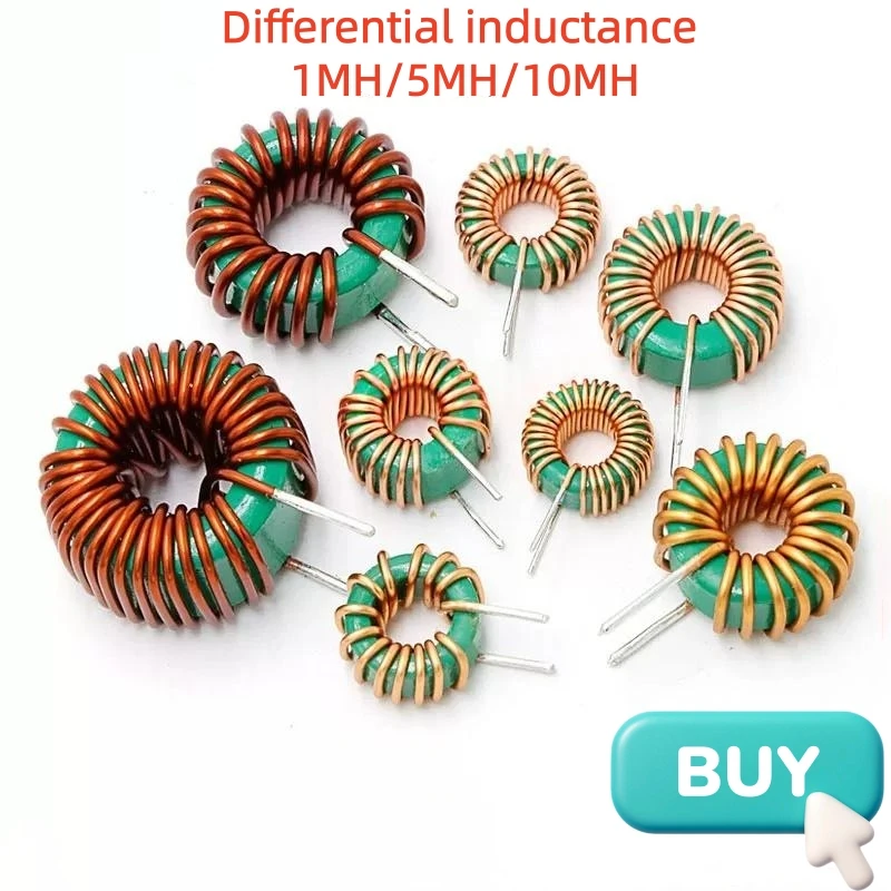 1PCS Differential mode inductor 1mH/5mH/10mH anti-interference AC filter Manganese zinc ferrite magnetic loop inductor