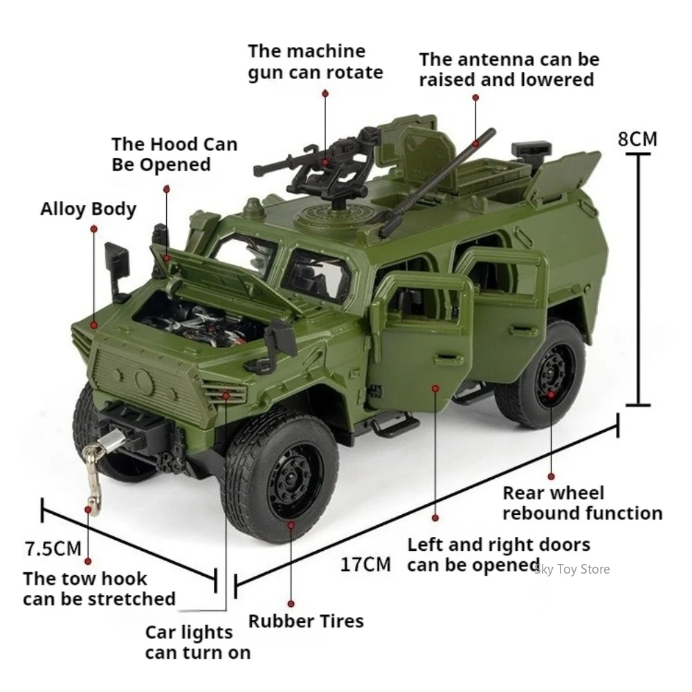 1:32 Schaal DongFeng Mengshi Sabertooth Diecast Model Legering Speelgoed Auto Deuren Geopend Geluid Licht Trek Terreinwagen kinderen Speelgoed
