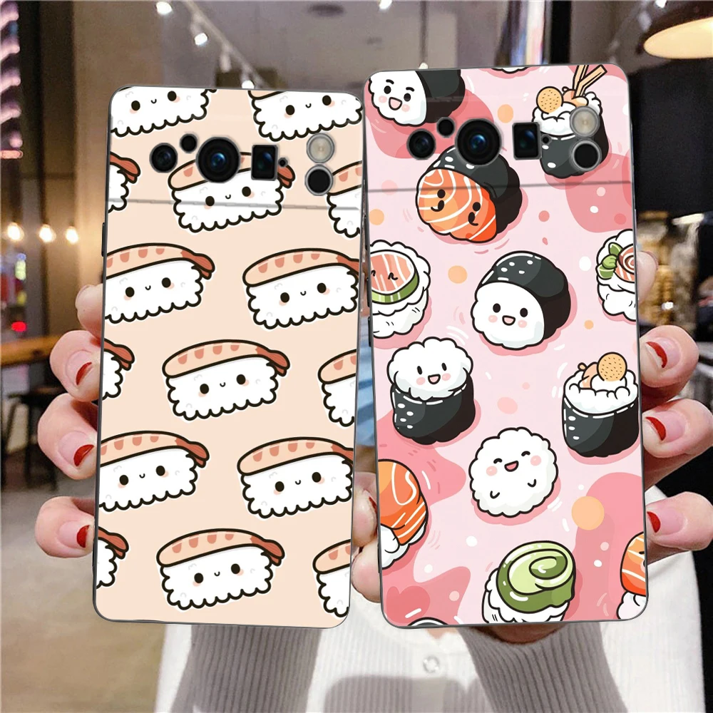 Per Google Pixel 10 Pro Custodia per telefono Pixel 9 Pro XL Custodia in TPU Pixel 8 Pro 9A 8A 7A 7 6A 6 Pro Cover morbida Simpatico cartone animato Sushi