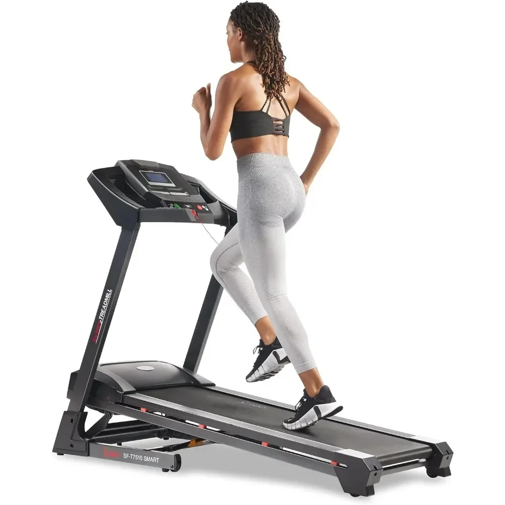 آلة حاسبة BMI وأجهزة استشعار النبض مع جهاز المشي الاختياري بتطبيق SunnyFit ، جهاز المشي الممتاز القابل للطي مع انحدار تلقائي