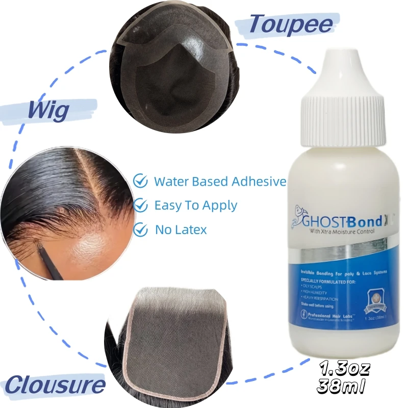 1.3Oz Waterproof Adhesives Wig Glue for Toupee 38ml Glue for Wig Strong Hold Lace Wig Glue