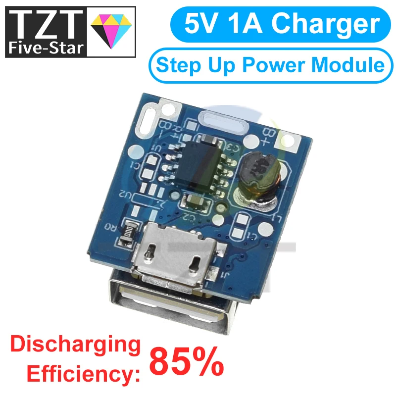 TZT 5V Boost Converter Step-Up Power Module Lithium Battery Charging Protection Board LED Display USB For DIY Charger 134N3P