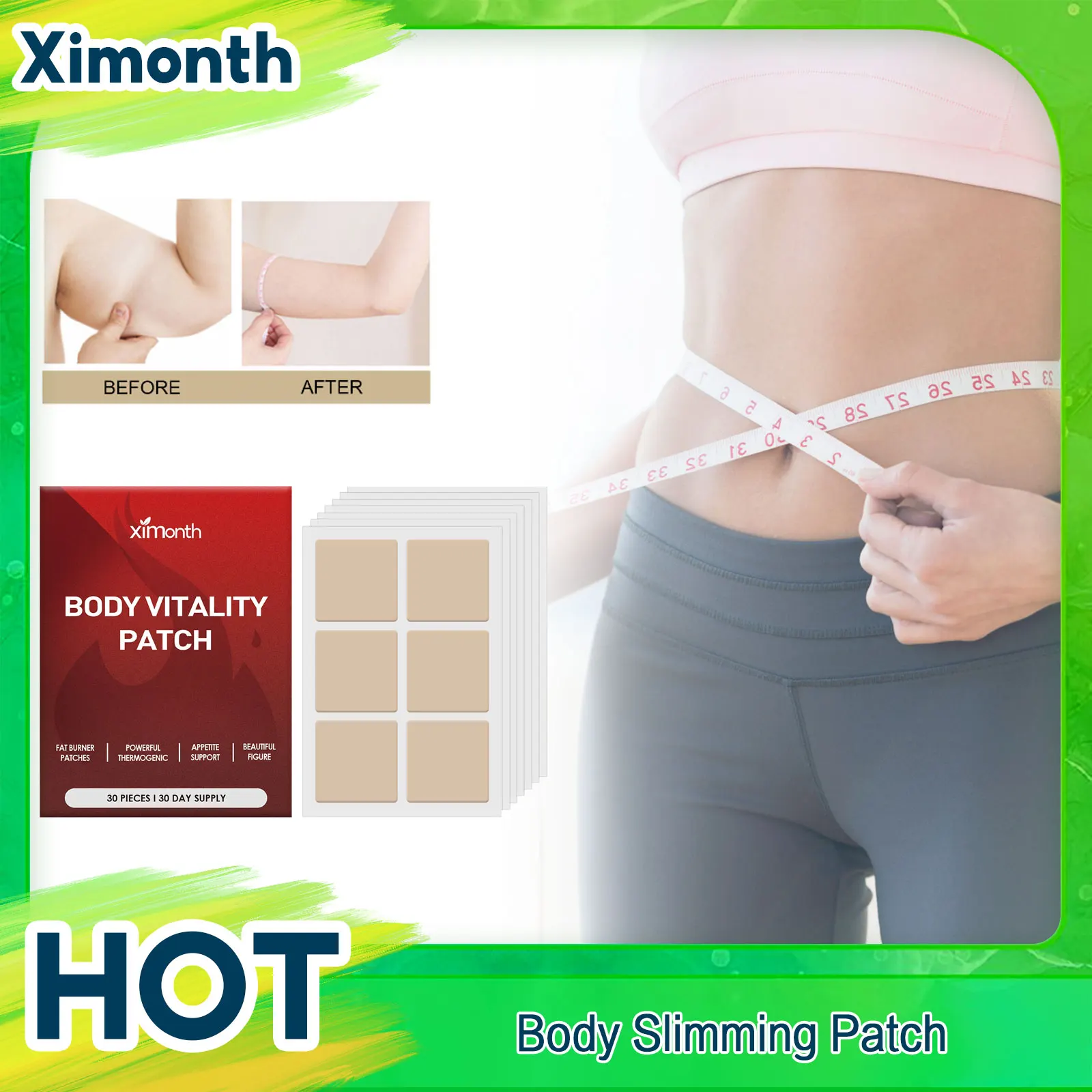 Waist Slimming Patch Anti Cellulite Improve Metabolic Break Down Belly Leg Arm Fat Tummy Sculpting Body Firming Shaping Sticker