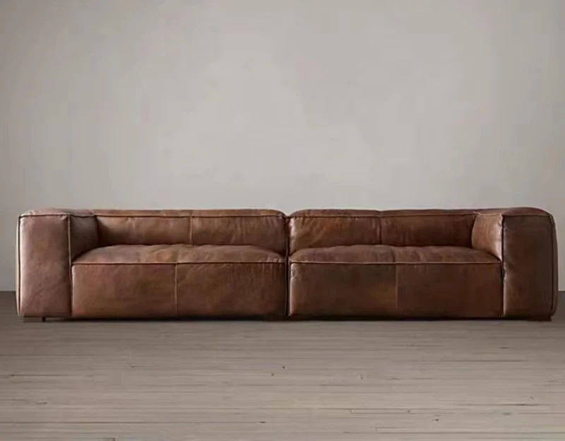 

Мебель для гостиной из натуральной кожи, диваны, американский диван с облаком, коричневый, на заказ, роскошный винтажный секционный диван для отдыха, современный