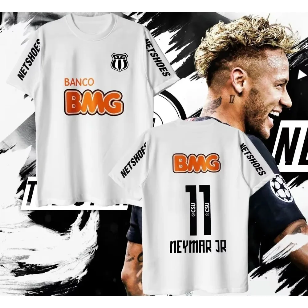 NEYmAR Retro Fußballtrikot Mode T-Shirt Herren 11 Nummer Spieler Aufdruck Schwarz Kurzarm Casual Fan Streetwear Tee 2026 Neu